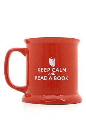 keep calm and read a book mug