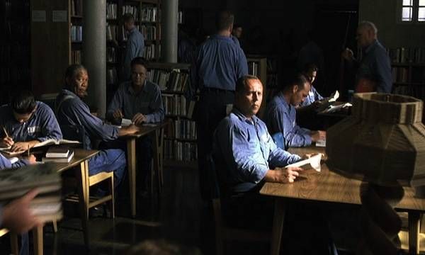 shawshank redemption library scene