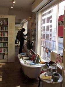 Bathtub of books at Mr. B's.