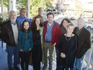 L to R: Curtis Wilkie, Neil White, Megab Abbott, Beth Ann Fennelly, Tom Franklin, Julie Cantrell, Ann Fisher-Wirth and, Larry Wells. Photo by Bruce Newman