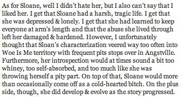 Girls should never feel sorry for themselves or the situations they're in. Fortunately, this one gets more palatable.