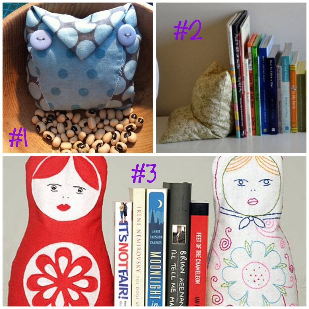 Bean Bag Bookend collage