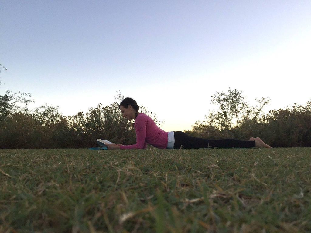 sphinx yoga pose for reading 