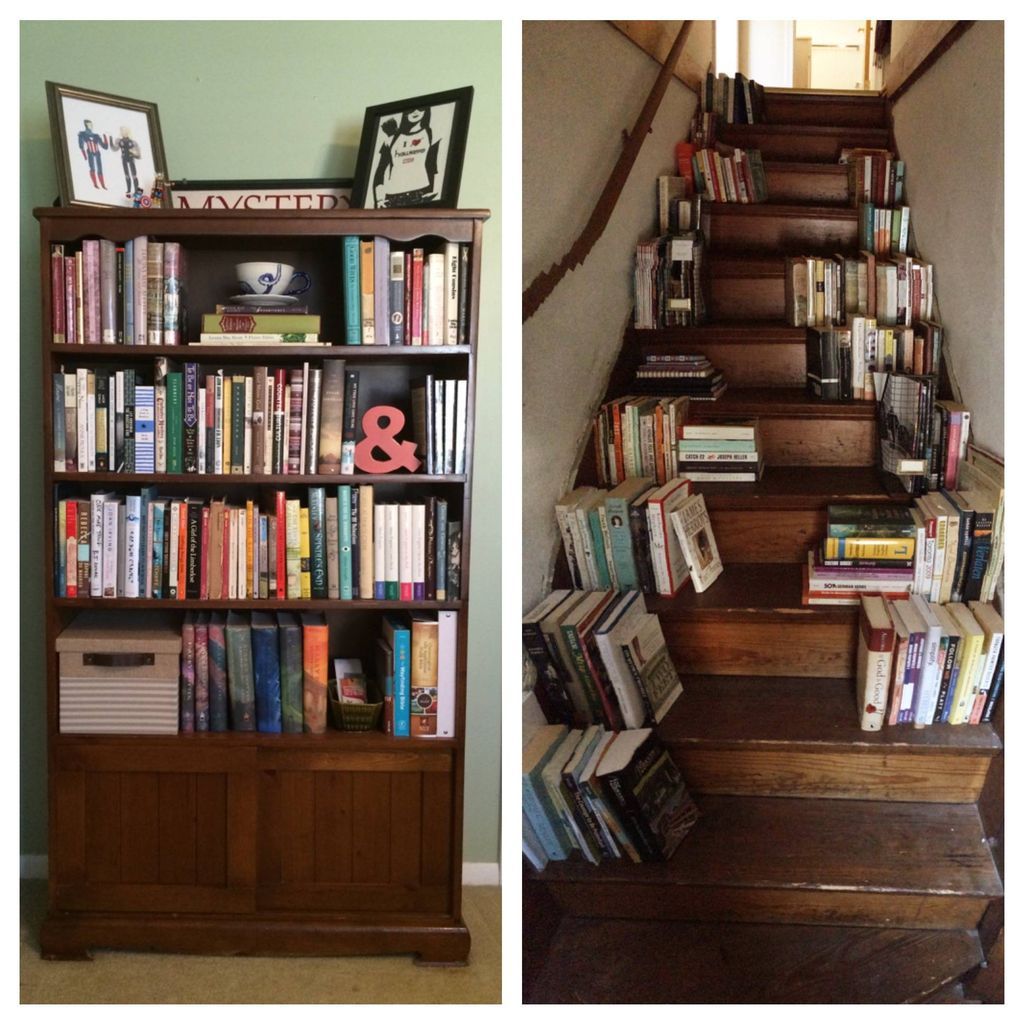 book shelves and book stairs