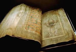 Codex gigas, or The Devil's Bible. The Heavenly City (289 v.) and the Devil (290 r).