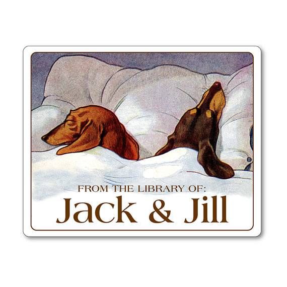 dachshunds bookplate