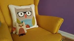 yellow-chair-owl-pillows