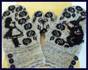 Alice in Wonderland Mittens, by Jennifer Lang