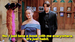 gilmore girls, take a book everywhere gif