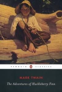 The Adventures of Huckleberry Finn by Mark Twain Book Cover