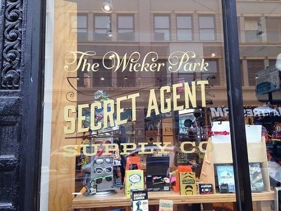 Front window of the Wicker Park Secret Agent Supply Co