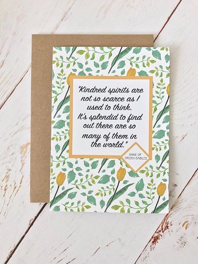 kindred spirits anne of green gables greeting card