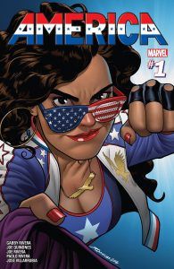 queer marvel characters | America #1, written by Gabby Rivera, illustrated by Joe Quinones