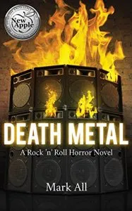 death metal cover (a stack of burning speakers)