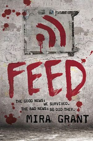 Cover image of the zombie science fiction book Feed by Mira Grant
