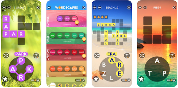 Wordscapes game app screenshot