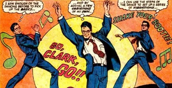 Clark Kent dancing disco