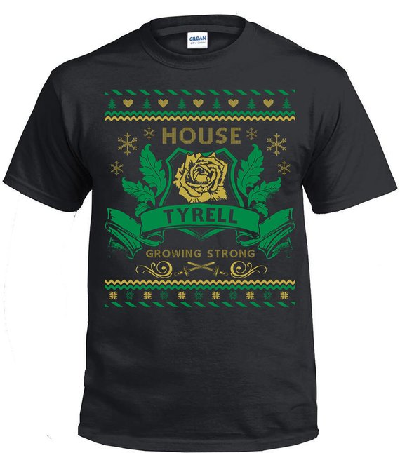 House Tyrell Fire and Blood Ugly Sweater Print Tee