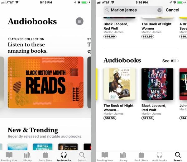 Screenshot demonstrating how to listen to audiobooks on iphone using Apple Books & iTunes