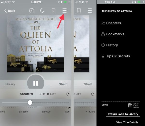 Screenshot demonstrating how to listen to audiobooks on iphone using Libby