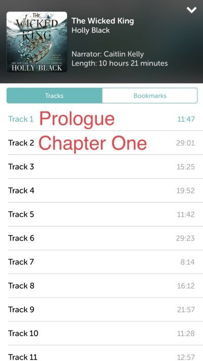 Screenshot demonstrating chapter track listings on iphone using Libro.fm