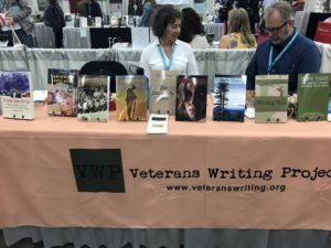 Veterans Writing Project table at AWP 2019 Book Fair