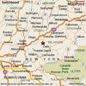 treadwell, NY map