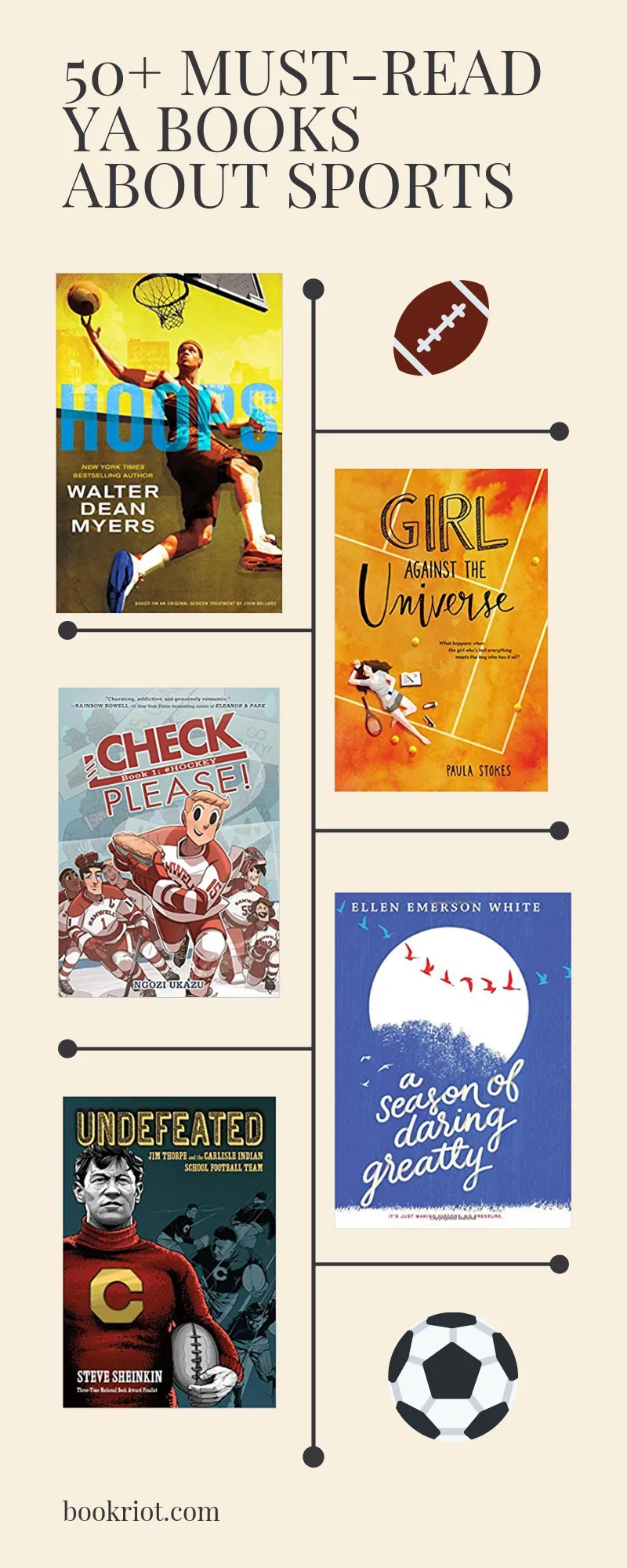 Over 50 outstanding YA books about sports for all types of readers and athletic enthusiasts. book lists | YA books | YA books about sports | YA sports books | Young Adult books | sports books | sports fiction | sports nonfiction | nonfiction books | #YALit