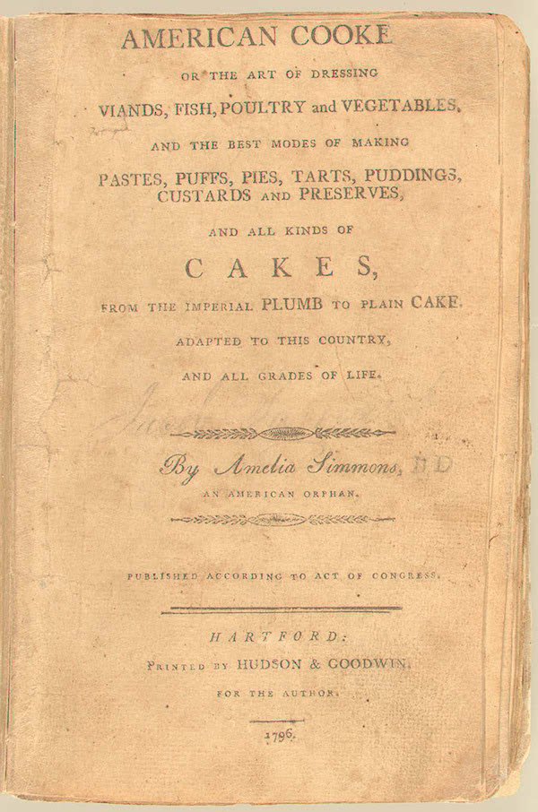 American Cookery 1st Edition