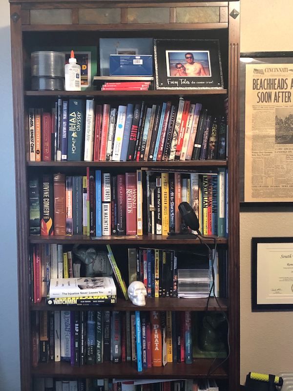 Personal Library living room bookshelf. Used with permission from the owner of the photo.