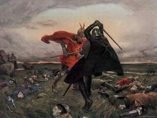 Battle Between King Arthur and Sir Mordred by William Hatherell, https://commons.wikimedia.org/wiki/File:Battle_Between_King_Arthur_and_Sir_Mordred_-_William_Hatherell.jpg