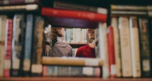 couple in a bookstore