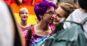 a photo of teens at Pride