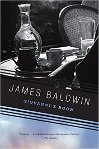 Giovanni's Room by James Baldwin. Link: https://images-na.ssl-images-amazon.com/images/I/51HeA5Qp7jL._SX318_BO1,204,203,200_.jpg