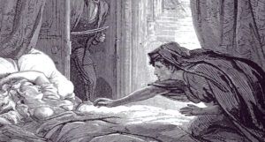 an illustration from le Fanu's CARMILLA https://commons.wikimedia.org/wiki/Category:Carmilla#/media/File:Carmilla.jpg