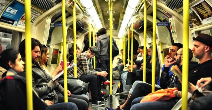 commuters on a subway