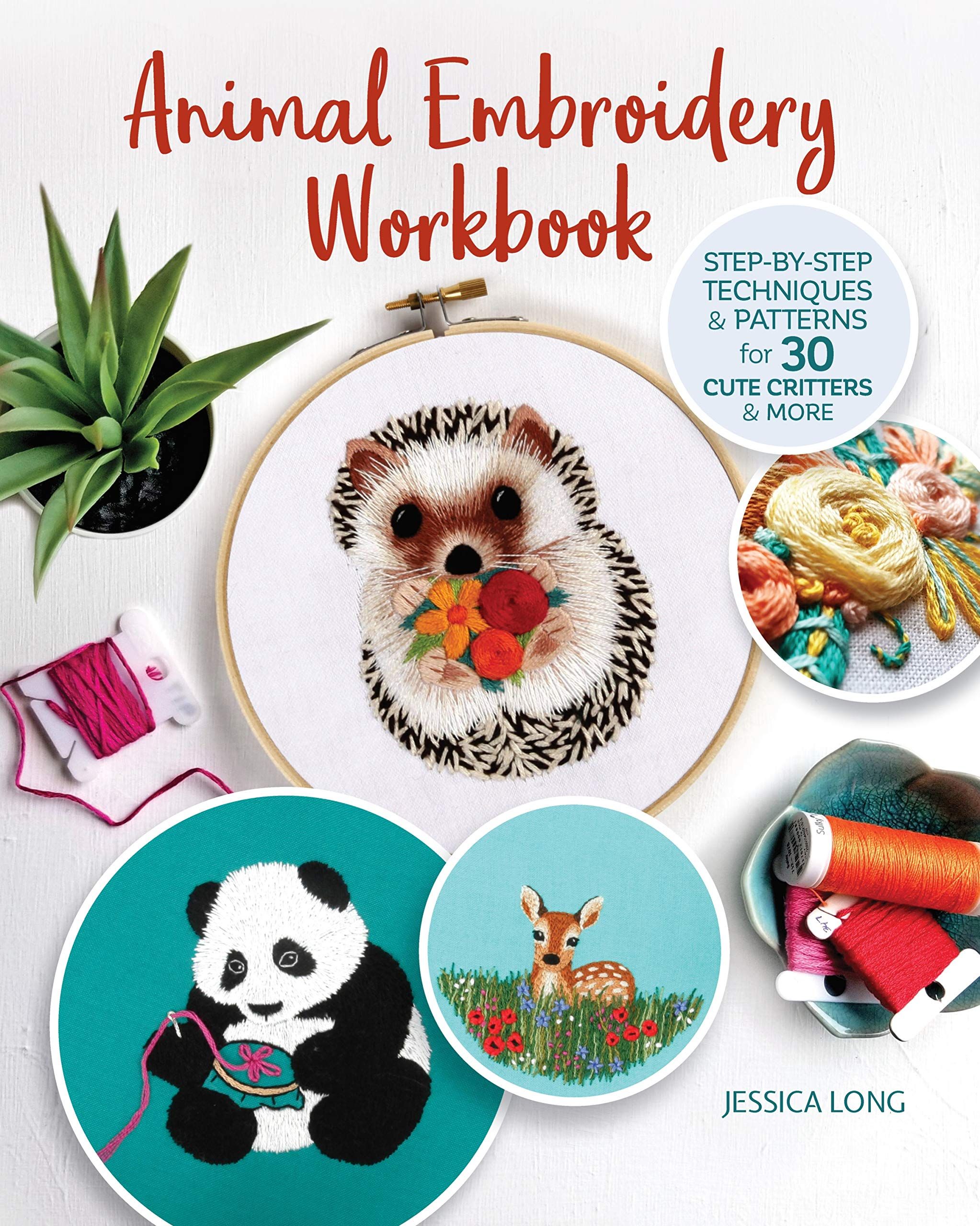 Book cover image of the Animal Embroidery Workbook