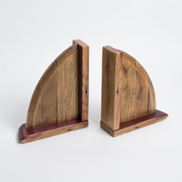 wine barrel bookends