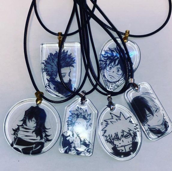 My Hero Academia Character Necklaces Resin Art