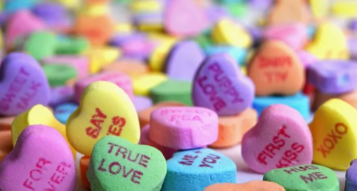 candy hearts for valentines day and love