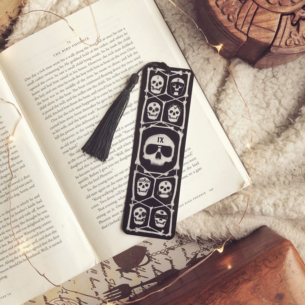 Locked Tomb metal bookmark