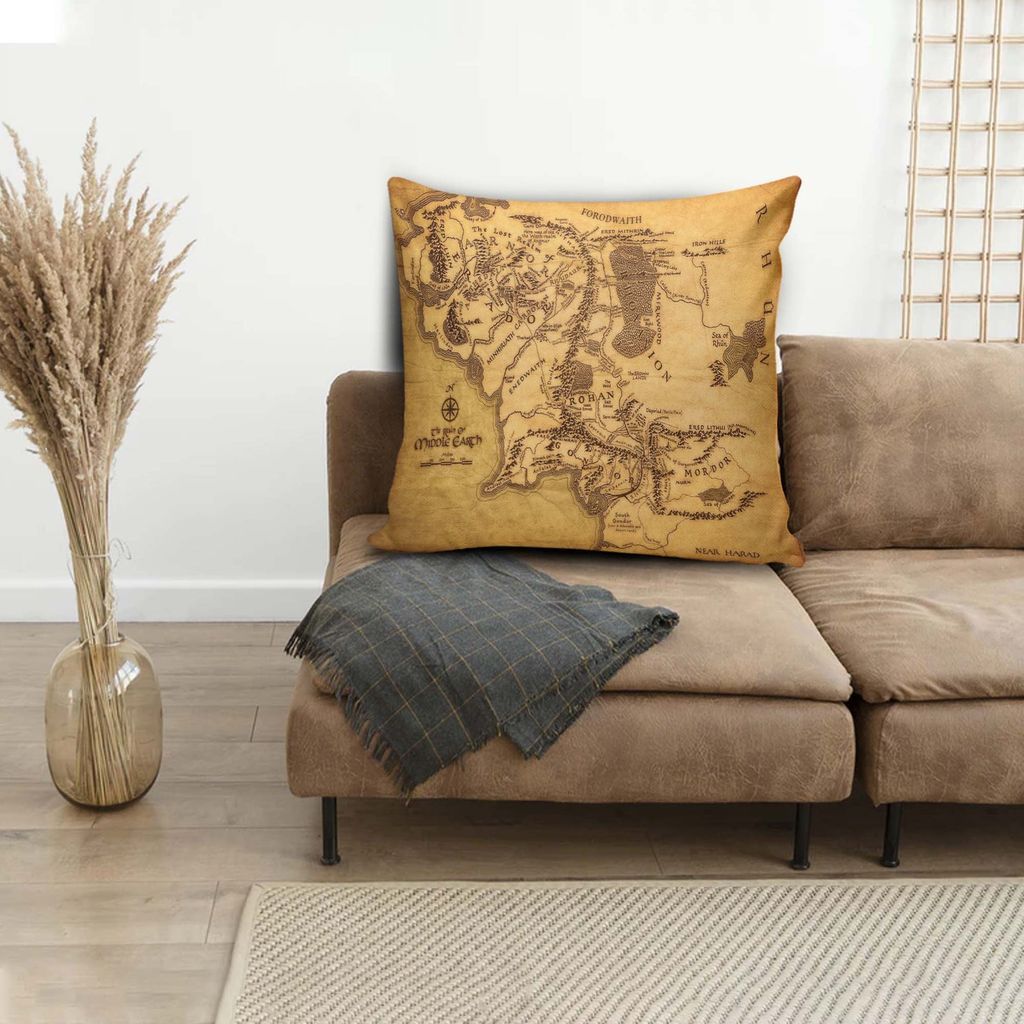 Middle-earth map cushion