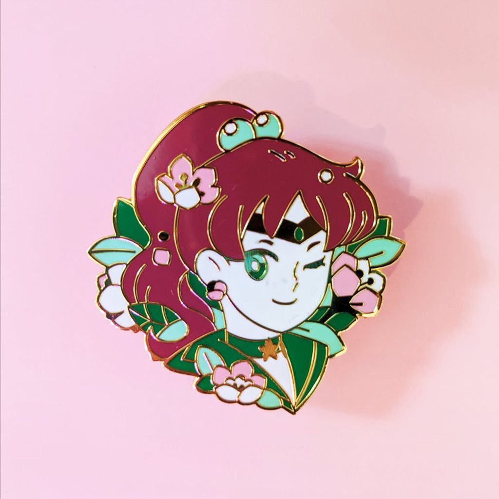 Sailor Jupiter with flowers enamel pin