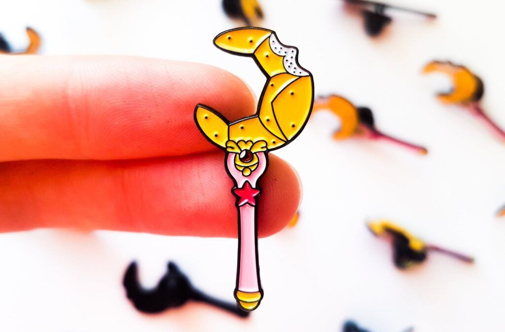 Sailor Moon Croissant wand enamel pin