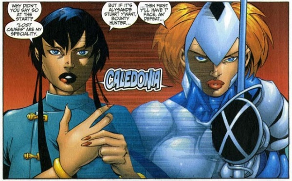 Image of Caledonia from "Fantastic Four Vol. 3 #20" written by Chris Claremon and art by Salvador Larroca