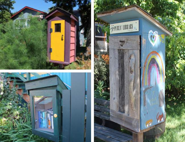 3 photos of Little Free Libraries