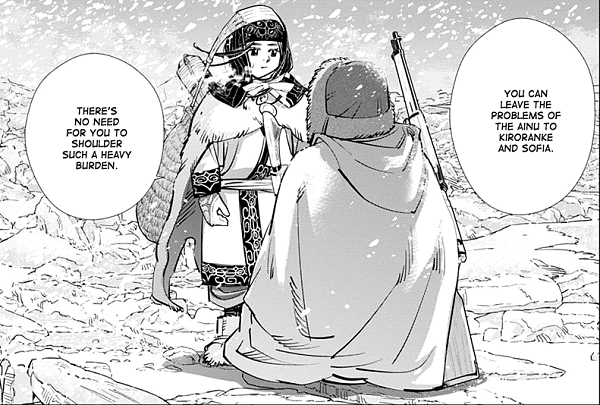 Image from "Golden Kamuy" Chapter 185 created by Satoru Noda with indigenous superheroes