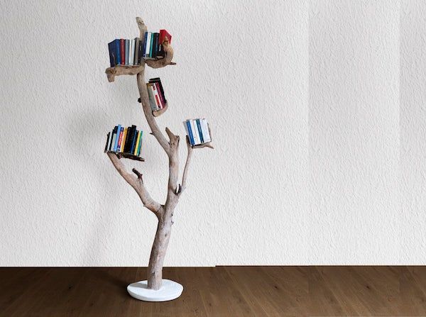 driftwood bookshelf tree