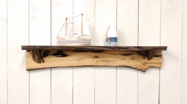 live edge driftwood wall shelf