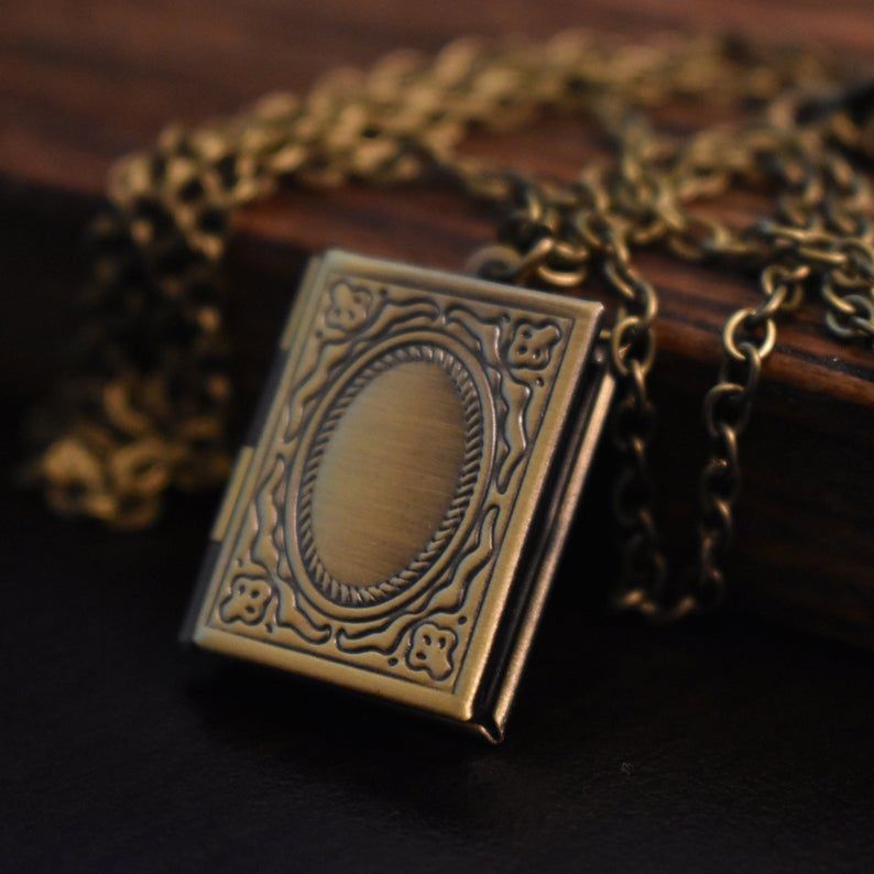 Image of book-shaped locket.